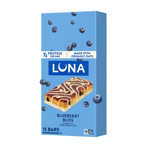 Bar Blueberry Bliss Flavor Gluten Free Snack Bars, Non-GMO Protein Bars