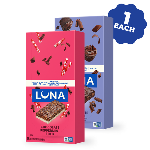 Bar Chocolate Cupcake Flavor & Chocolate Peppermint Stick Flavor Variety Pack, 30 Bars
